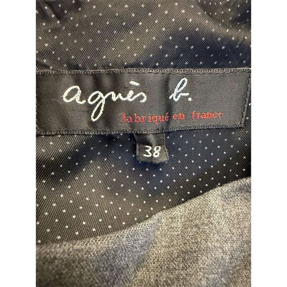 Agnes b. Women's Gray Wool Sheath Dress Size 8 (38) Knee Length Bow Detail - Picture 4 of 6